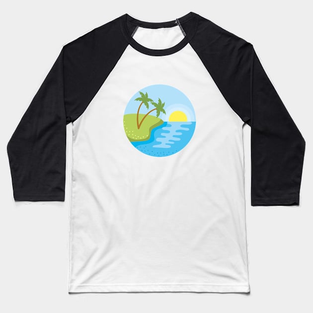 blue palm tree design Baseball T-Shirt by Artistic_st